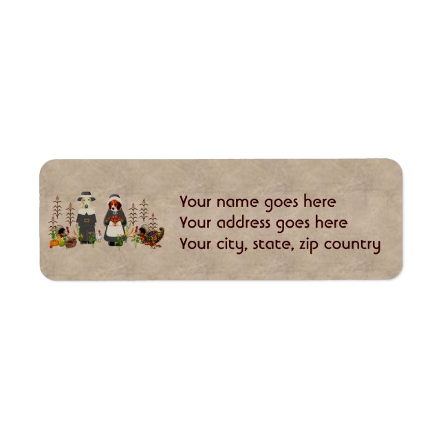 Thanksgiving Hundar Returadress Etikett (Framsidan)