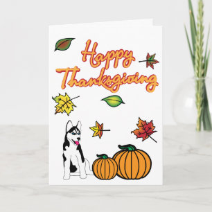 Thanksgiving Husky-hälsningskort Helgkort