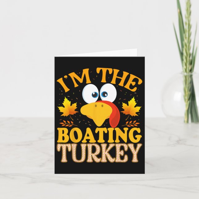 Thanksgiving I är Boating Turkey Matching Kort (Framsida)