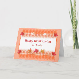 Thanksgiving i Canada Maple Löv på Orange Helgkort