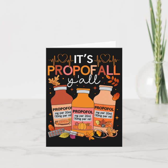 Thanksgiving Icu-sjuksköterska Propofol Fall SCrub Kort (Framsida)