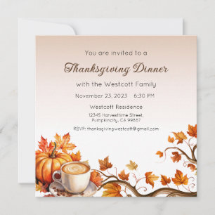 Thanksgiving Inbjudan, Thanksgiving Middag Inbjudningar
