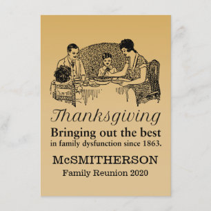 Thanksgiving Inbjudan till återförening av fruktba