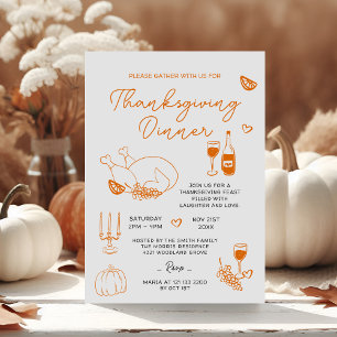 Thanksgiving Inbjudan till Hand plockade-Turkiet