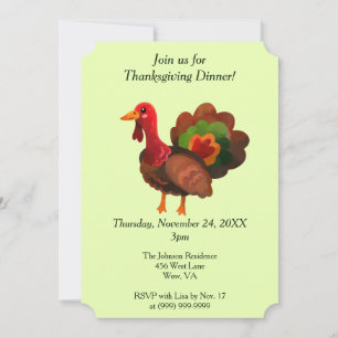 Thanksgiving Inbjudan till inbjudan till Turkiet u