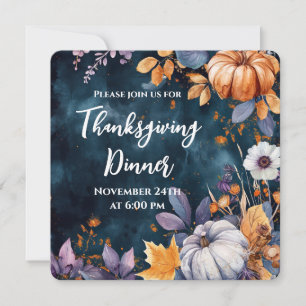Thanksgiving Inbjudan till innervattenfärgsdockor