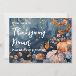 Thanksgiving Inbjudan till innervattenfärgsdockor