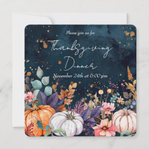 Thanksgiving Inbjudan till innervattenfärgsdockor