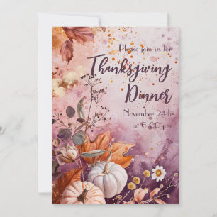 Thanksgiving Inbjudan till innervattenfärgsdockor
