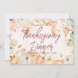 Thanksgiving Inbjudan till innervattenfärgspumpkin