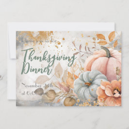 Thanksgiving Inbjudan till innervattenfärgspumpkin
