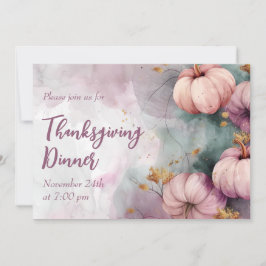 Thanksgiving Inbjudan till innervattenfärgspumpkin