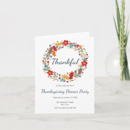 Thanksgiving Inbjudan till middagen Thankful WAN