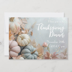 Thanksgiving Inbjudan till pastellpumpor på middag