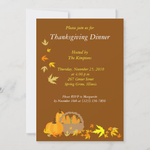 Thanksgiving Inbjudan till skörd 5x7