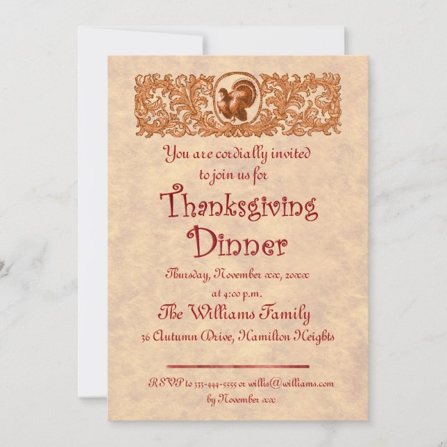 Thanksgiving Inbjudningar (Framsida)