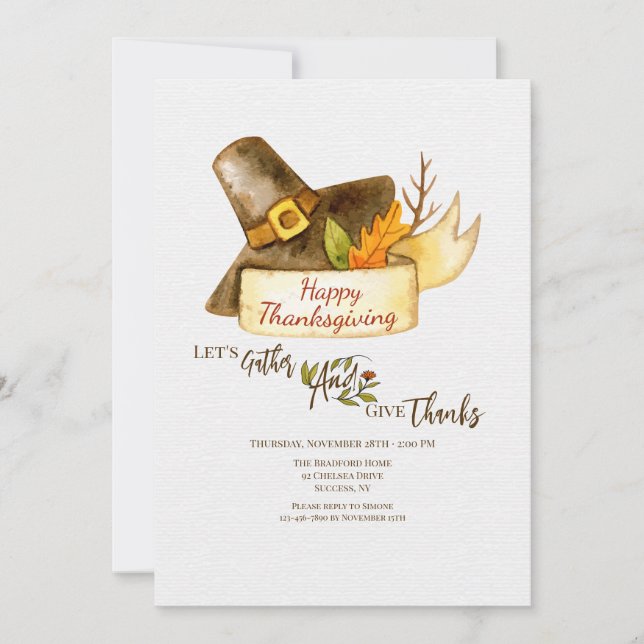 Thanksgiving Inbjudningar (Framsida)