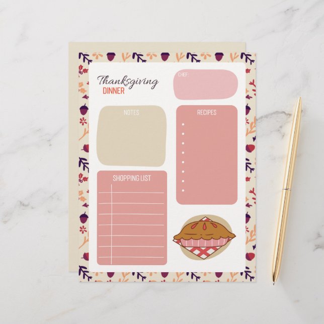 Thanksgiving - inköpslista för middagar (Fram/Back In Situ)