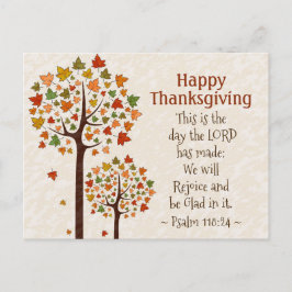 Thanksgiving inspirationell bibel Psalm 118:24 Vykort