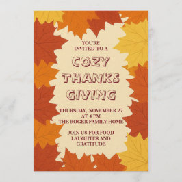 Thanksgiving Invitation – Autumn Leaves Fall  Inbjudningar