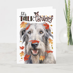 Thanksgiving Irish Wolfhound Hund Låt oss Tala Tur Helgkort