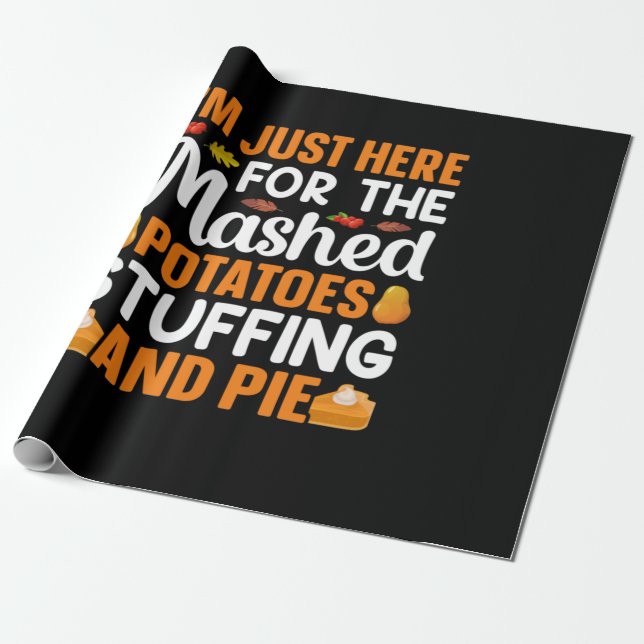 Thanksgiving jag är här för potatis presentpapper (Utrullad)