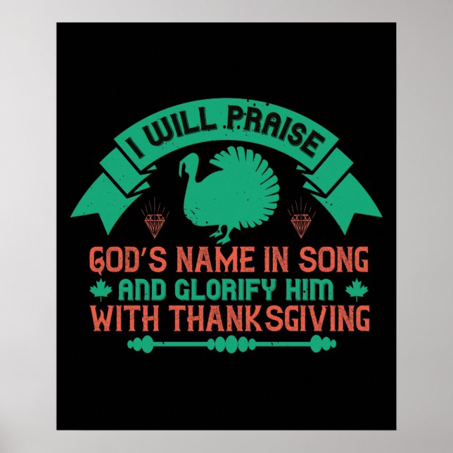 Thanksgiving - jag ska berömma Guds Namn Poster (Framsidan)