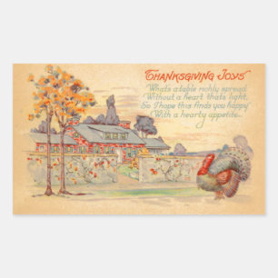 Thanksgiving Joys-Vintage-fäst Rektangulärt Klistermärke