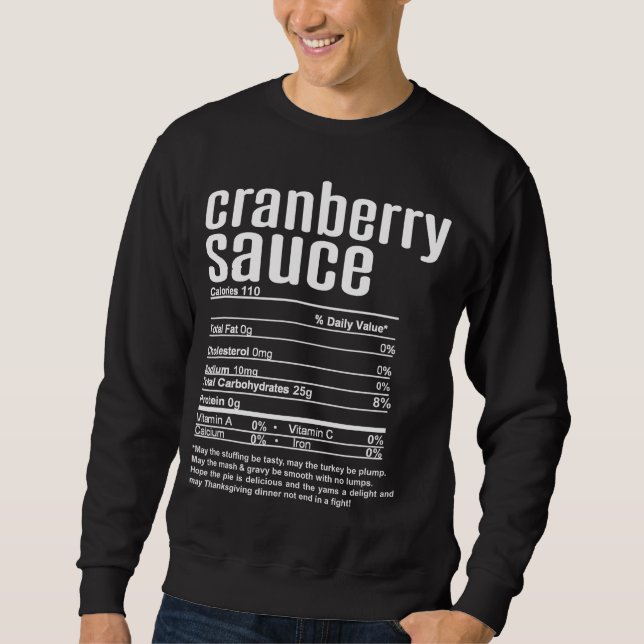 Thanksgiving Jul Cranberry Sauce Nutritional Lång Ärmad Tröja (Framsida)