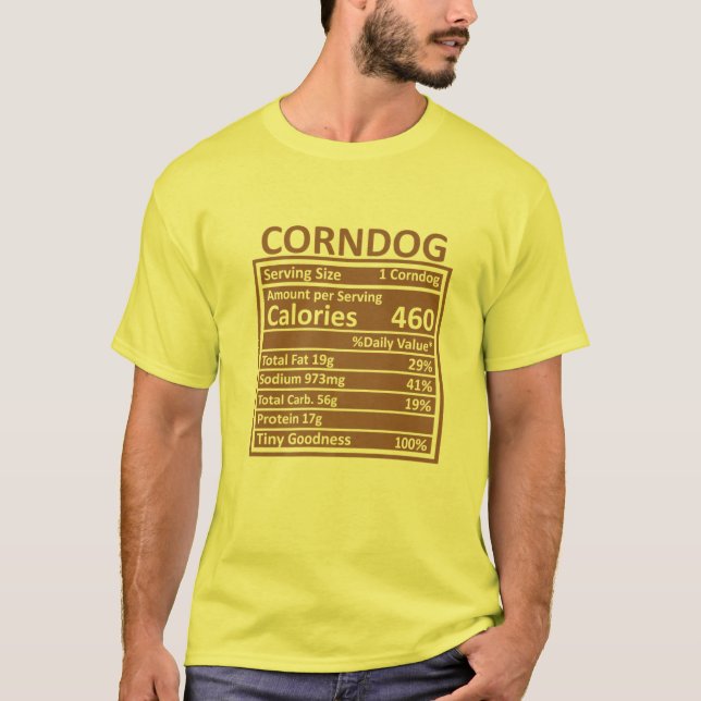 Thanksgiving Jul Funny Corndog Nutrition Fac T Shirt (Framsida)