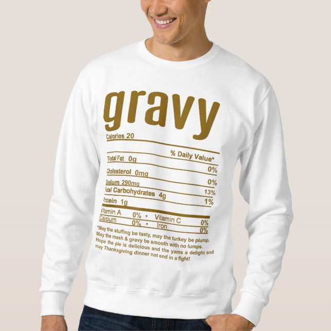Thanksgiving Jul - Gravy Nutritional Facts Lång Ärmad Tröja (Framsida)