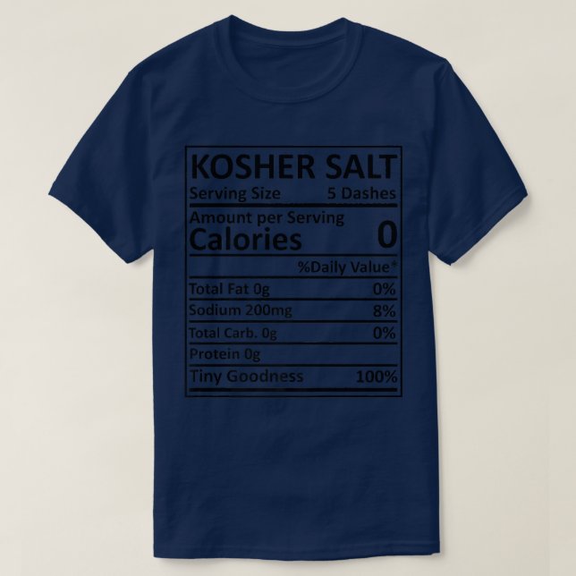 Thanksgiving jul Kosher Salt Nutritional Fac T Shirt (Design framsida)