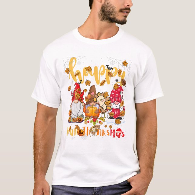 Thanksgiving jul Lycklig T Shirt (Framsida)