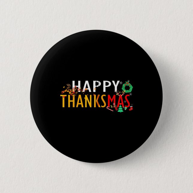 Thanksgiving jul Lycklig Thanksmas Knapp (Framsida)