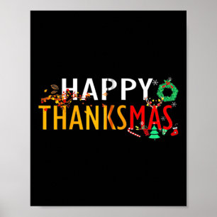 Thanksgiving jul Lycklig Thanksmas Poster