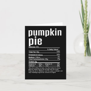 Thanksgiving jul Pumpkin Paj Nutritional Fac Kort