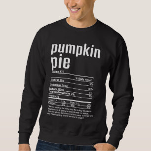 Thanksgiving jul Pumpkin Paj Nutritional Fac Lång Ärmad Tröja