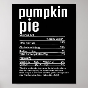 Thanksgiving jul Pumpkin Paj Nutritional Fac Poster