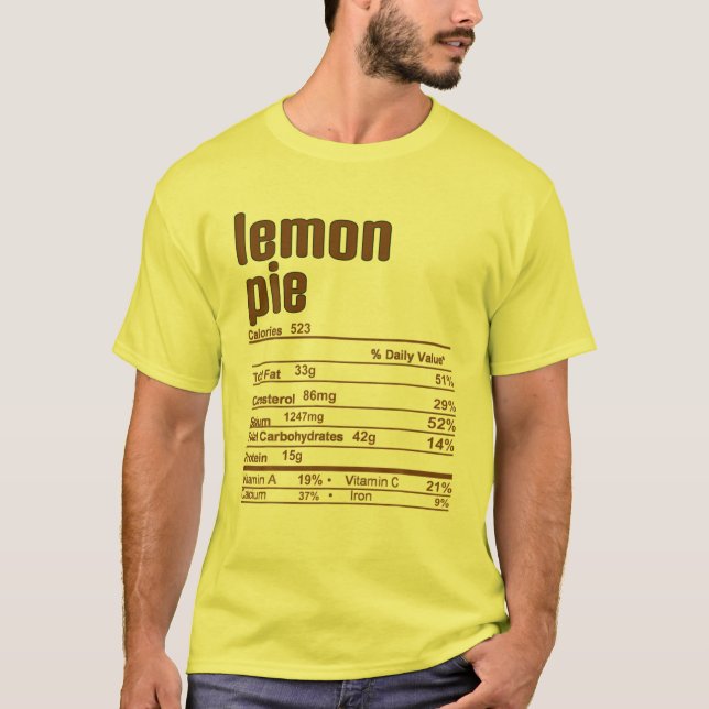 Thanksgiving, julklappen Lemon Paj, näringsfaktor T Shirt (Framsida)