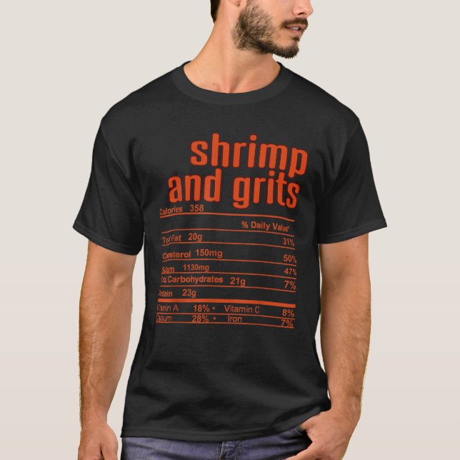 Thanksgiving Julräkor Grits Nutrition Fact T Shirt (Framsida)