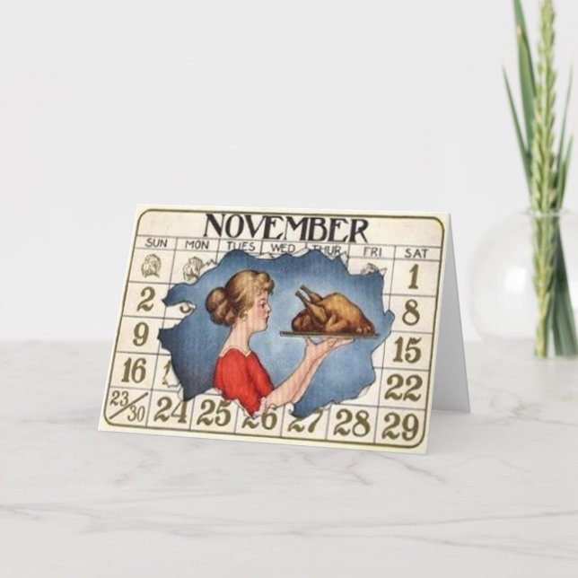 Thanksgiving Kalender Helgkort (Framsida)