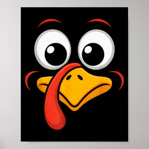 Thanksgiving Kalkon Ansikte Matchande Familj Kosty Poster