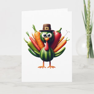 Thanksgiving-kalkon gjord av grönsaker kort
