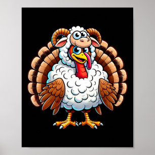 Thanksgiving Kalkon I Får Disguis Roligt Helgdag Poster