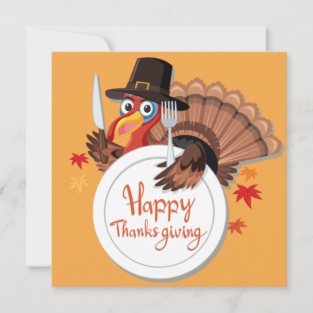 Thanksgiving, kalkon julkort (Framsida)