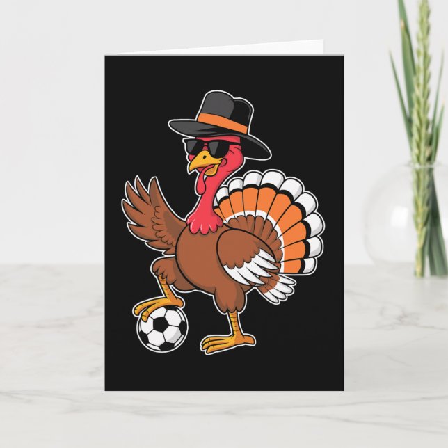 Thanksgiving Kalkon Katt Rolig Thanksgiving Män Kv Kort (Framsida)