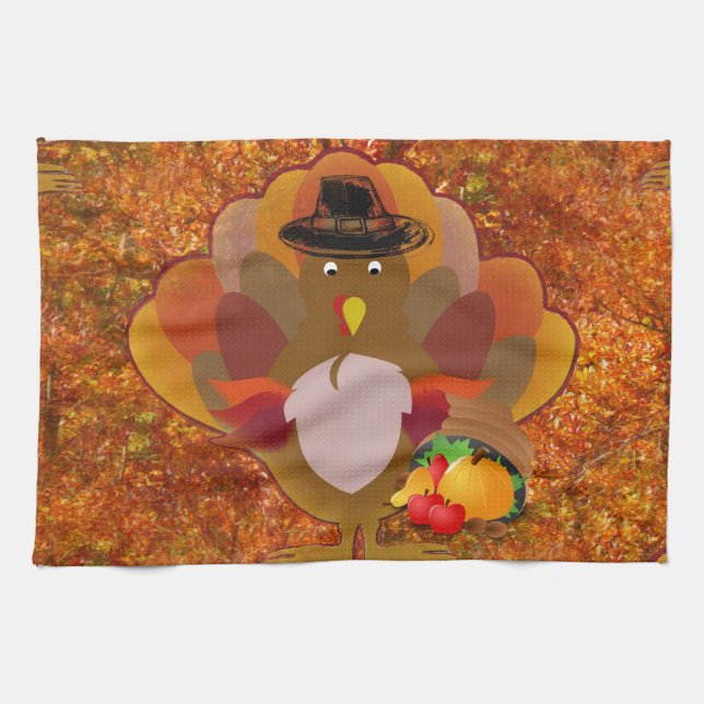 thanksgiving kalkon kökshandduk (Horisontell)