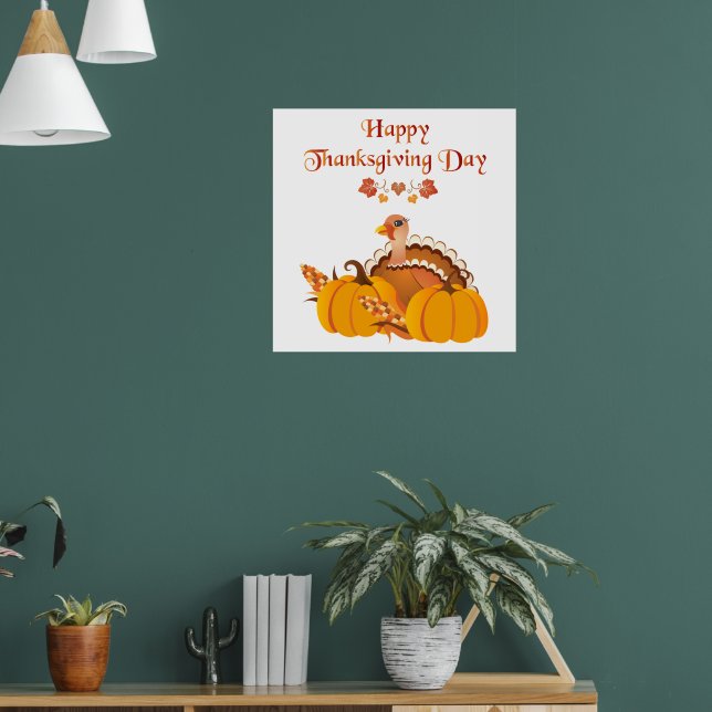 Thanksgiving kalkon med pumpor poster (Vardagsrum 1)