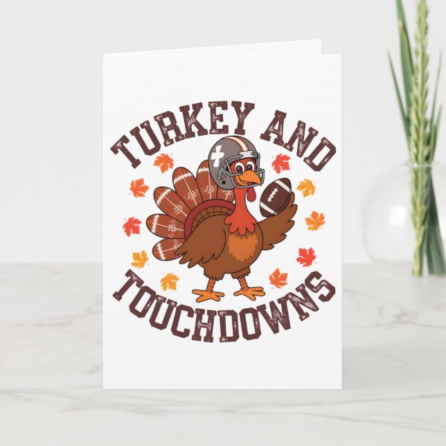 Thanksgiving Kalkon Och Mål Fotbollsspelare  Kort (Framsida)