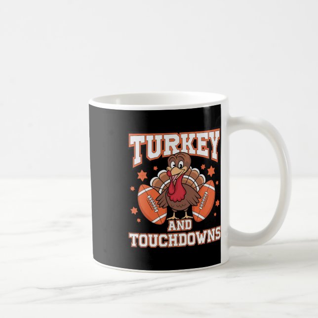Thanksgiving Kalkon Och Touchdowns Footbyll Män Ki Kaffemugg (Höger)